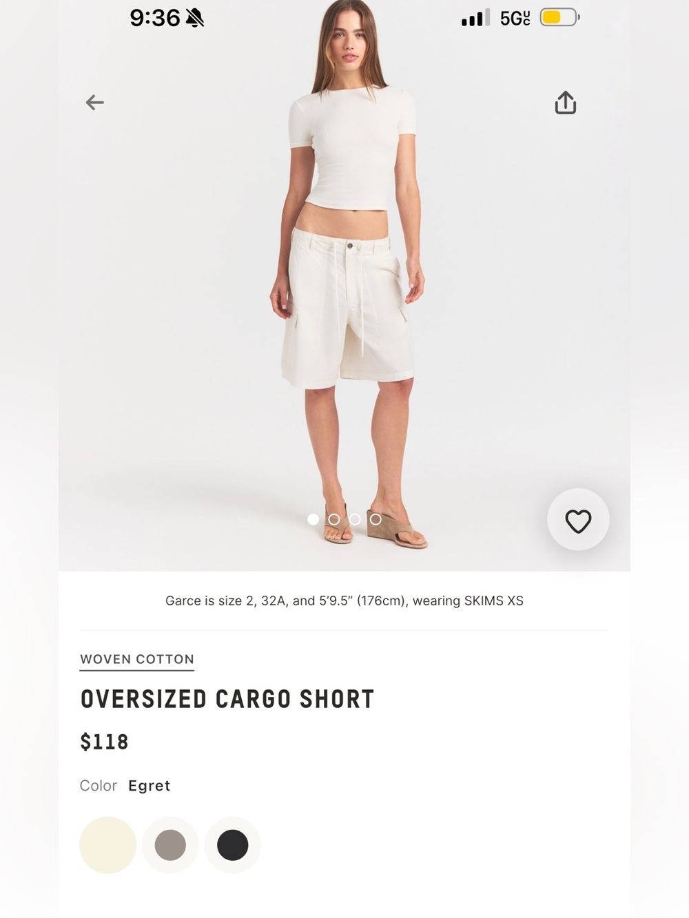 SKIMS Cream Cargo Shorts with Drawstring